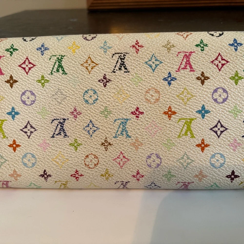 Rare Louis Vuitton x Takashi Murakami Monogram Multicolor Sarah Wallet WOC Ready